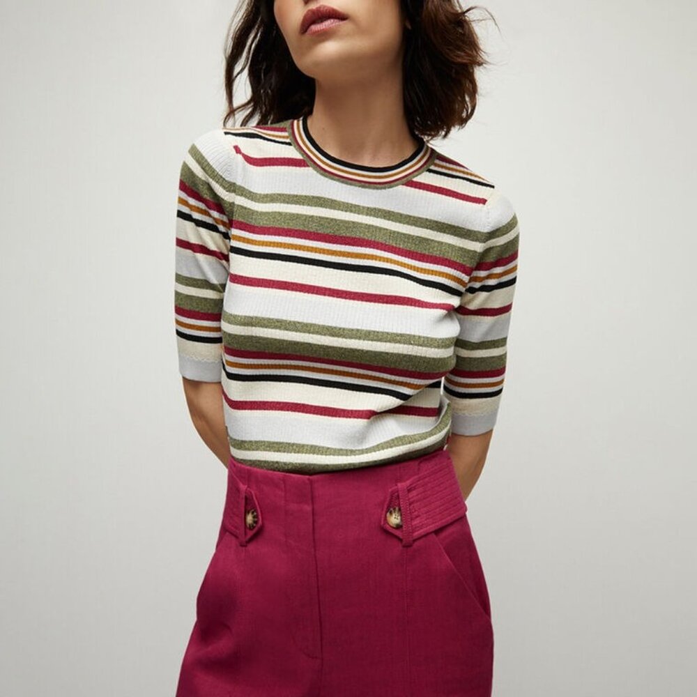 Veronica Beard Kavya Striped Sweater in Multi Size Small